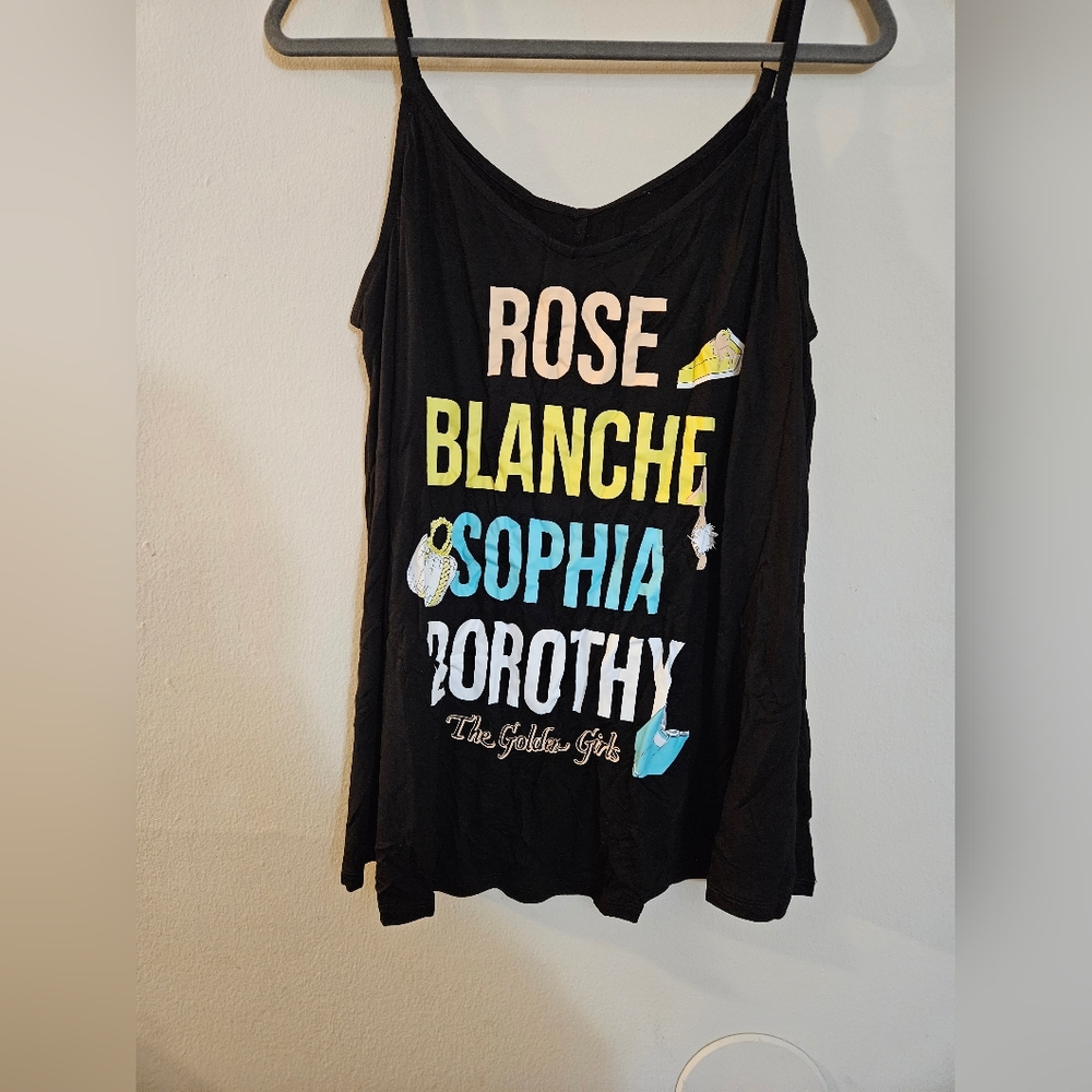 Torrid Golden GirlsDeep Black Sleep Tank And Shorts Set 2X